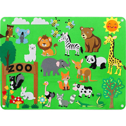 Educational felt activity board for kids, encouraging imagination and fine motor skills