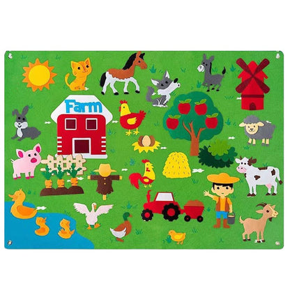 Hands-on felt activity board, a multi-sensory educational toy for young children