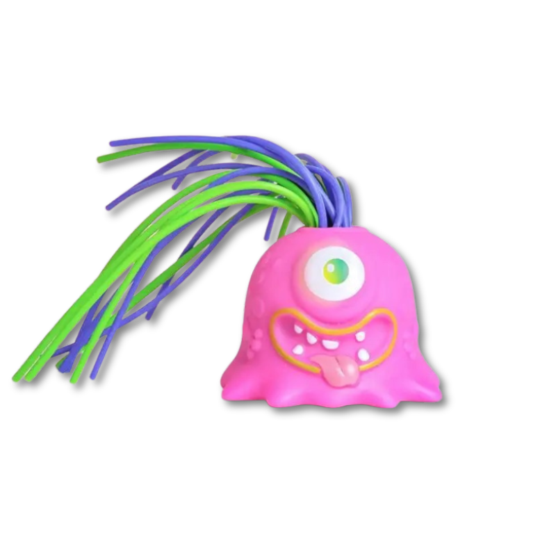 Group of assorted interactive monster toys on display, a playful sensory collection.