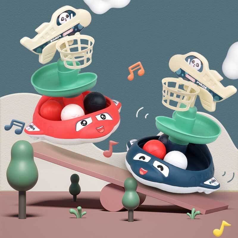 Toddler stacking game with multiple levels and dropping balls, an educational activity toy