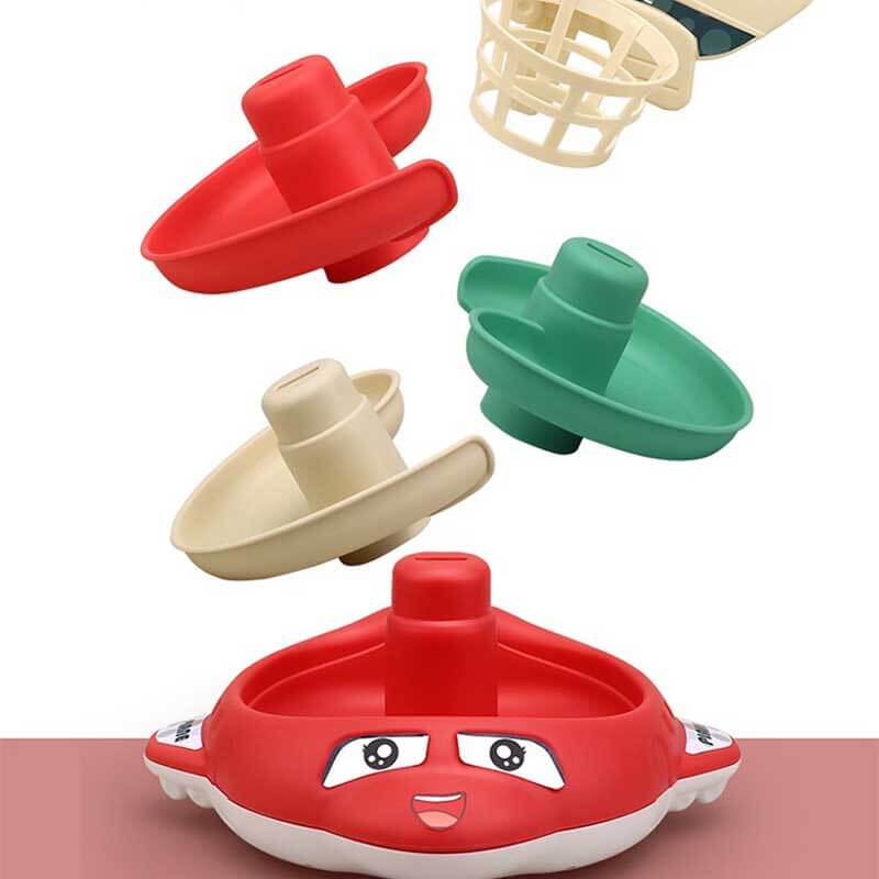 Full view of a multi-tiered stacking ball drop activity toy, perfect gift for young kids