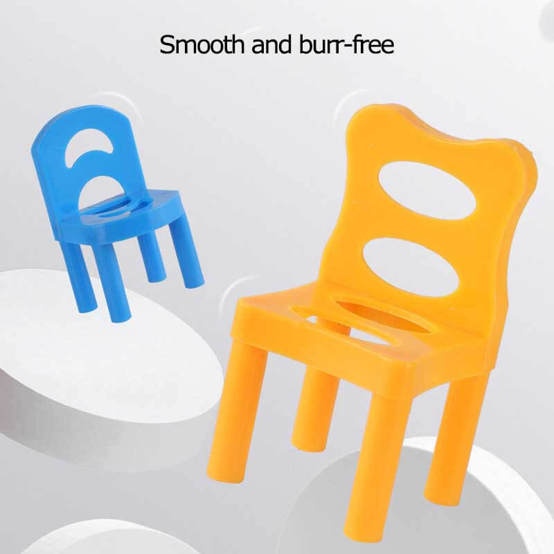 Family fun puzzle game with kids' balancing chairs, improving hand-eye coordination