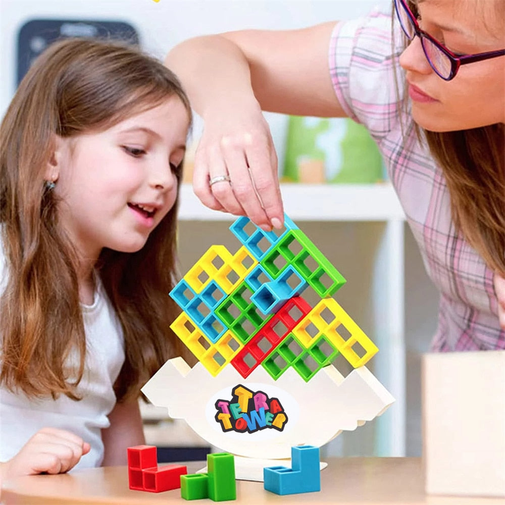 Kids Balance Puzzle Tower, a fun stacking game for children to develop balance and spatial awareness