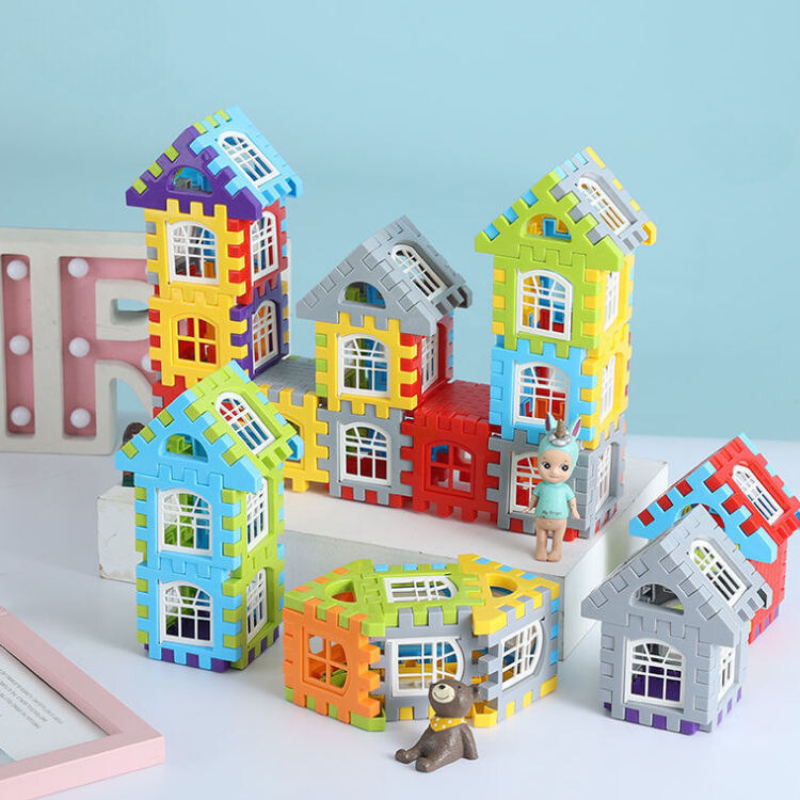 Colorful kids' creative building blocks set, an educational construction toy for toddlers and preschool developmental play.