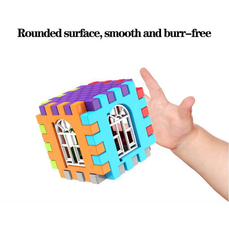 Vibrant educational building blocks, waffle design, promoting motor skills in children