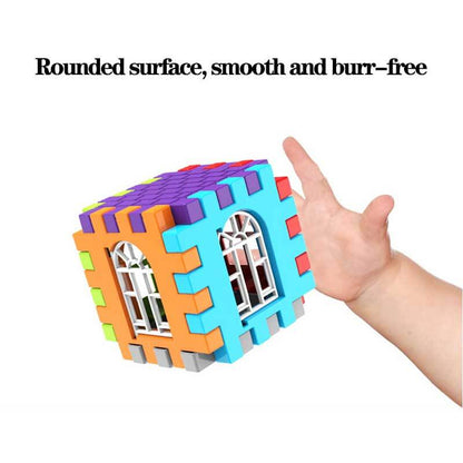 Vibrant educational building blocks, waffle design, promoting motor skills in children