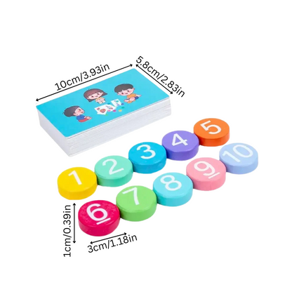 Unisex early learning math toy set, including counting blocks and puzzles for toddlers and young children.
