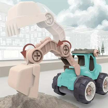 Toy trucks & construction vehicles playset, featuring a tractor for kids' educational imaginative play.