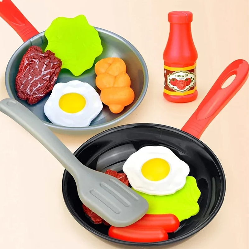 Colorful kids' pretend play kitchen set for toddlers, encouraging imaginative role play