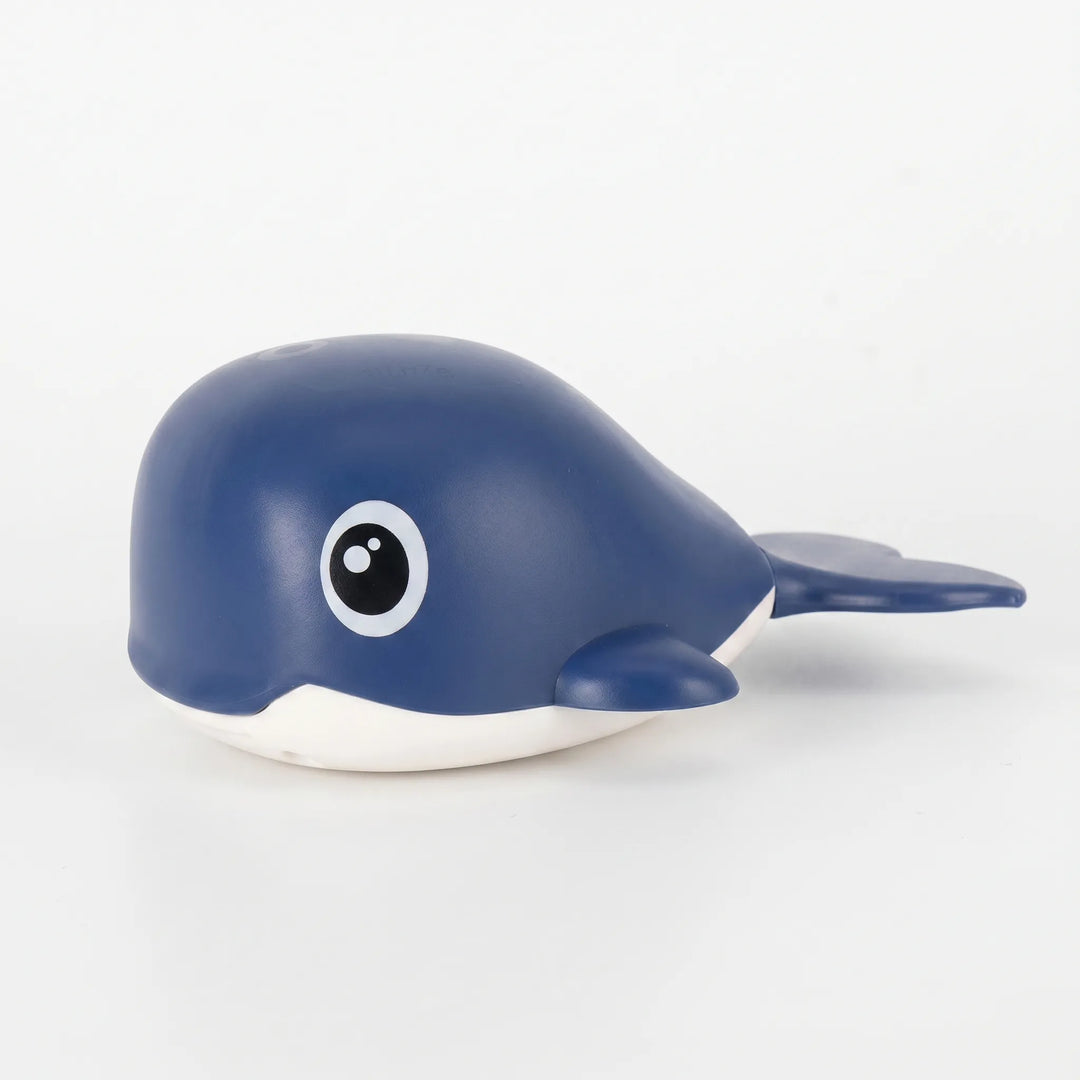 Toddler's wind-up whale bath toys. Perfect for fun, battery-free floating playtime in water.