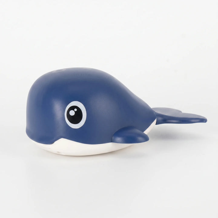 Toddler's wind-up whale bath toys. Perfect for fun, battery-free floating playtime in water.