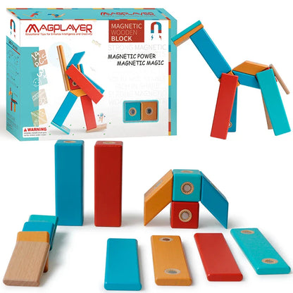 Colorful magnetic building blocks for kids creative play & STEM learning, educational toy set