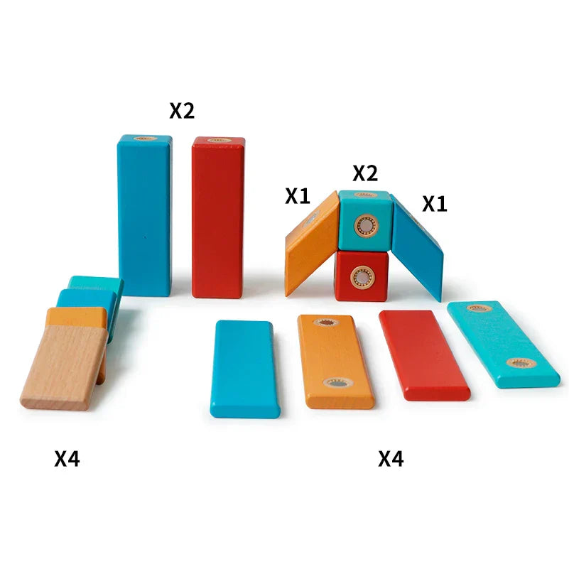 Unisex magnetic construction blocks enhancing preschool learning, vivid colors & safe design