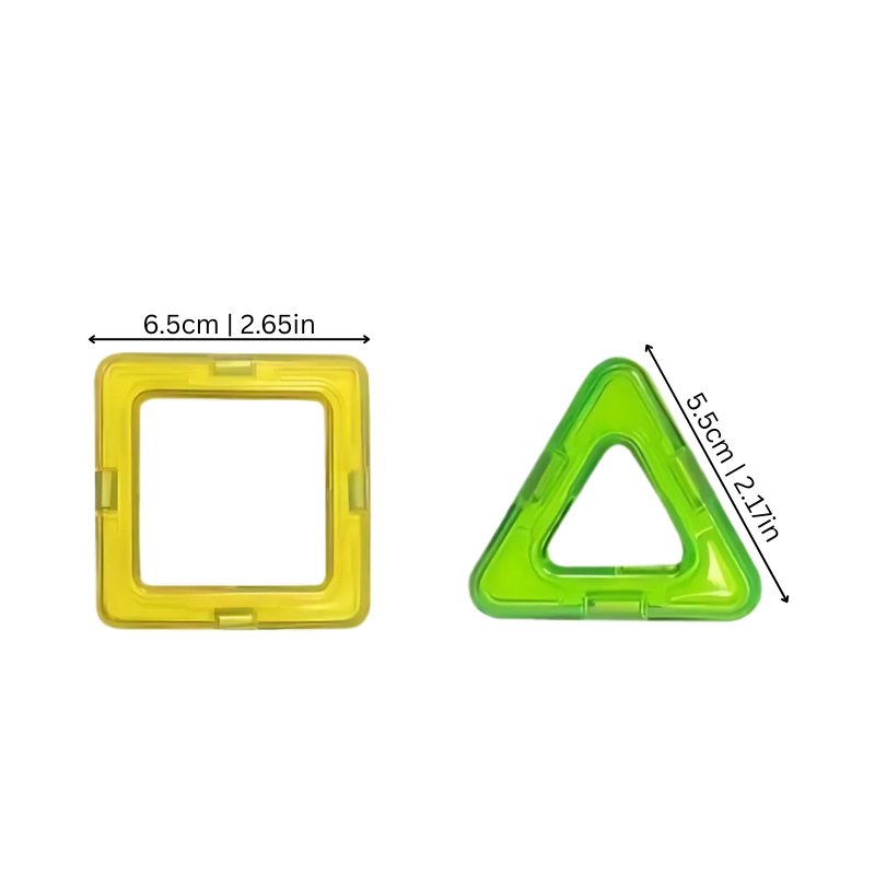 Kids hands arranging educational magnetic blocks, developing motor skills with a preschool construction toy
