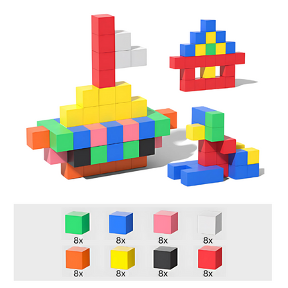 Vibrant magnetic tiles and blocks, an engaging educational toy for children's gifts and STEM development.