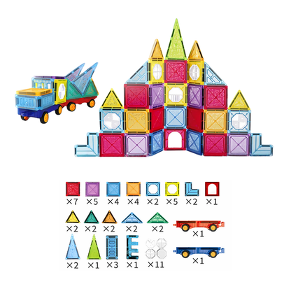 Preschool magnetic building blocks, a fun and educational STEM toy for young children.