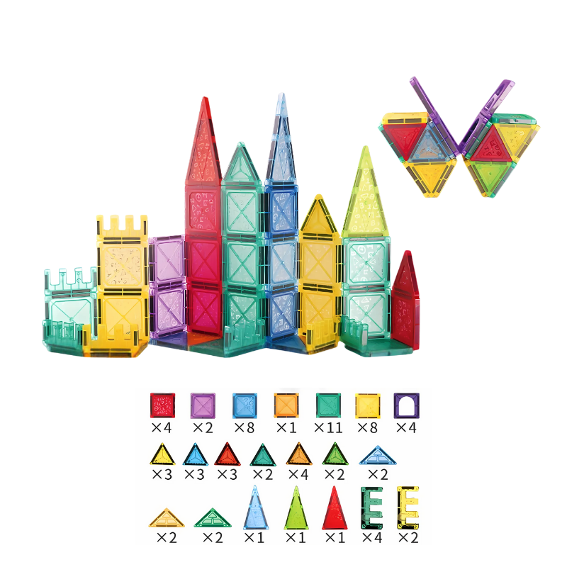 Kids' magnetic block set, ideal for creative play, building, and early learning activities.