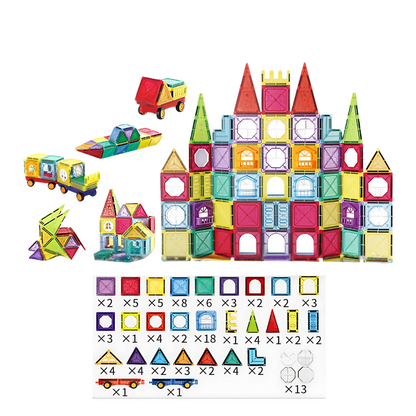 Vibrant magnetic building blocks, a versatile educational toy for creative construction & skill development.