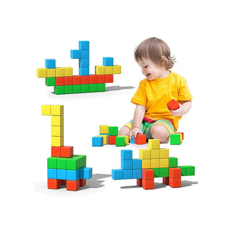 Colorful magnetic building blocks set for kids imaginative play and STEM learning