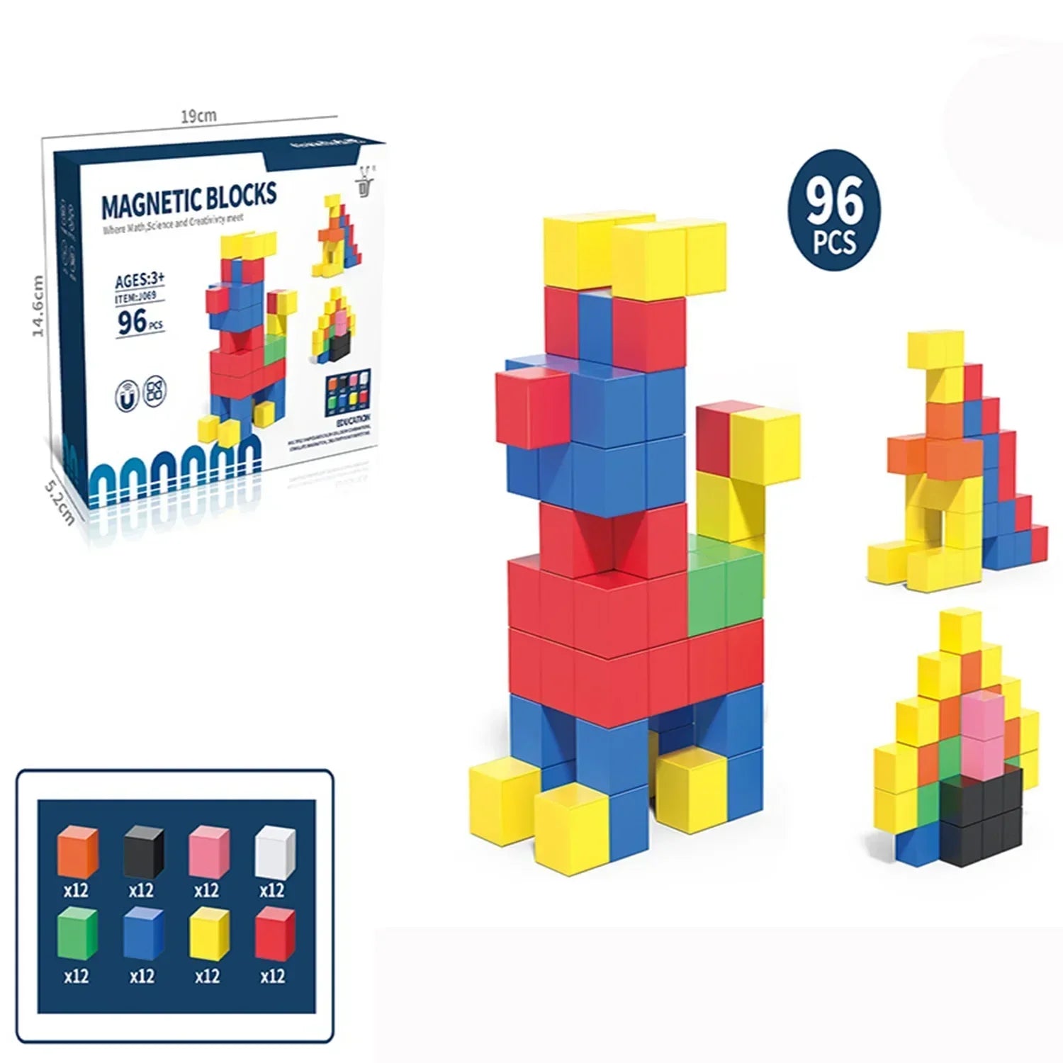 Vibrant magnetic blocks, ideal for early childhood development and open-ended play