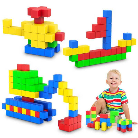 Colorful magnetic building cube blocks, a STEM educational toy for creative kids' construction play
