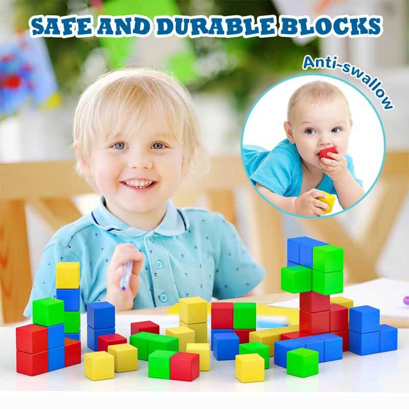 Kids playing together with magnetic building cubes, an engaging educational and creative play toy