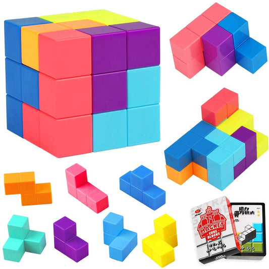 Colorful magnetic building cubes for kids' creative play & STEM learning, developmental toy