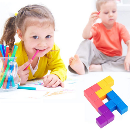 Magnetic cube set for children, fostering STEM skills and creative development