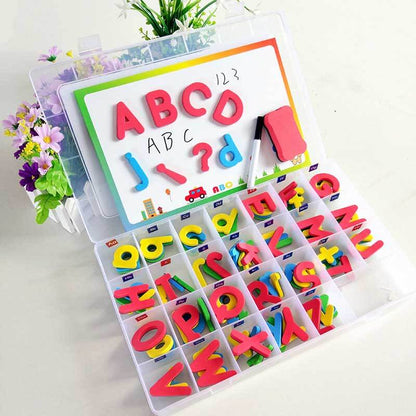Colorful magnetic letters & numbers set for early learning, educational kids toy for preschool & classroom.
