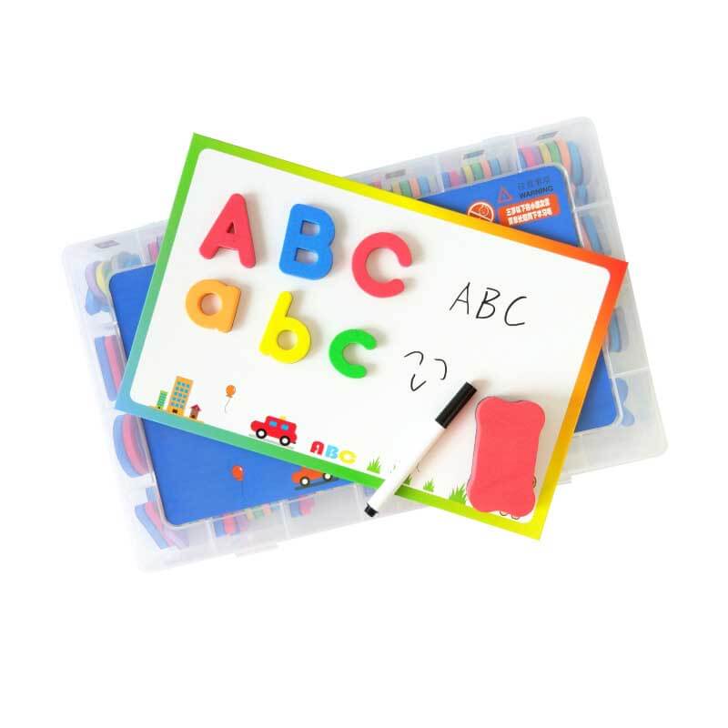 Kids' magnetic learning set featuring various letters & numbers, perfect for preschool literacy and math.