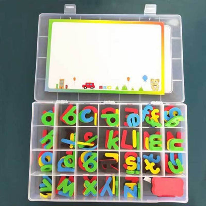 Bright magnetic educational toys: letters and numbers for children's gifts and early development.