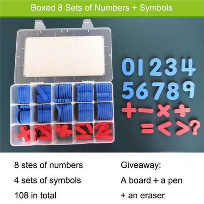 Educational magnetic letter & number set displayed, a great classroom aid and children's learning toy.