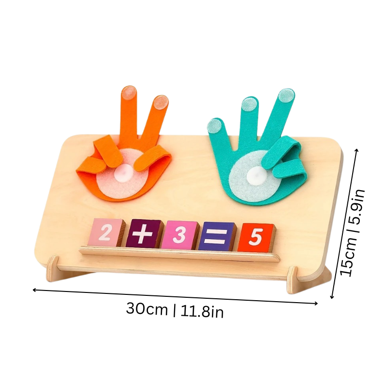 Children playing interactive math game, fun learning, STEM educational toy