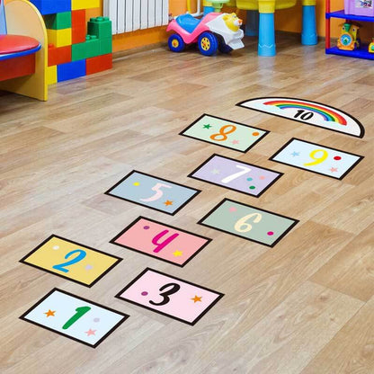 Colorful PVC number wall stickers, perfect educational decor for a kid's playroom or nursery learning.