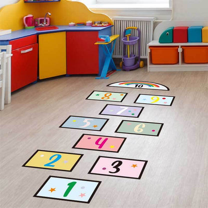 Kids' educational number wall decals featuring a vibrant design, ideal for early learning in nurseries.