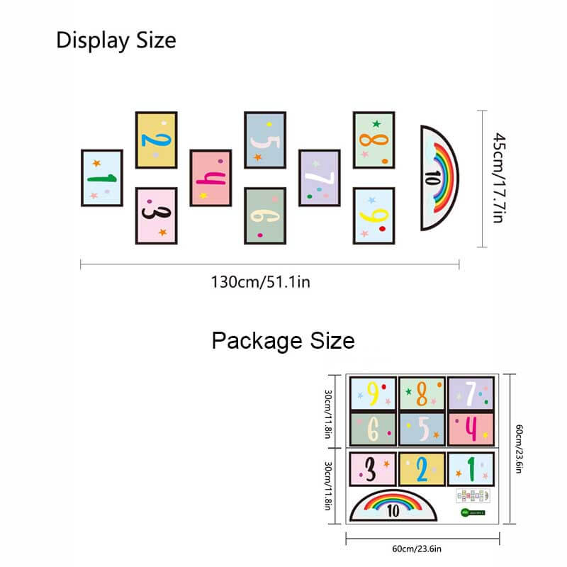 Close-up of a durable PVC number wall sticker, designed for kids' learning and nursery room decoration.
