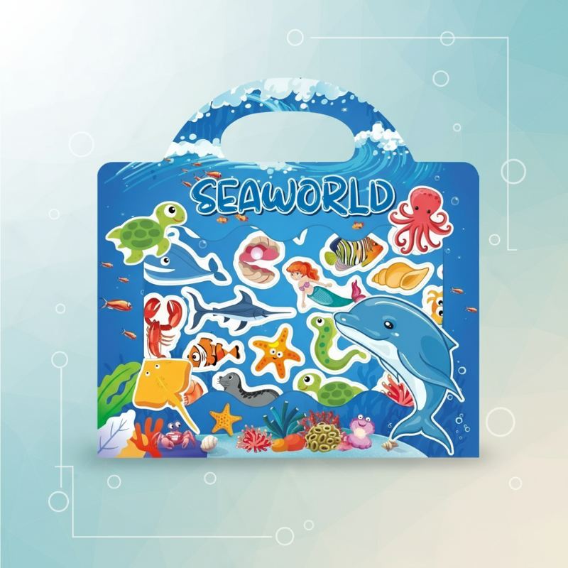 Stack of colorful reusable sticker books, perfect educational toys for creative play & learning
