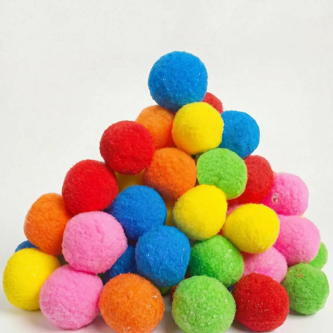 Close-up of bright, soft reusable water balls, perfect for mess-free summer outdoor fun and water games for kids.