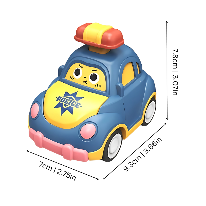 Toddler playing with a durable self-driving toy car, ideal for preschool learning and fun