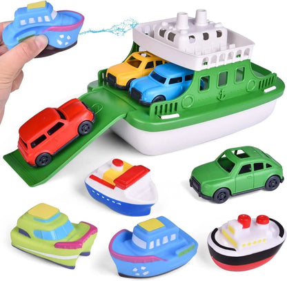 Imaginative water play set: bright bath boats and cars, perfect for stimulating young minds