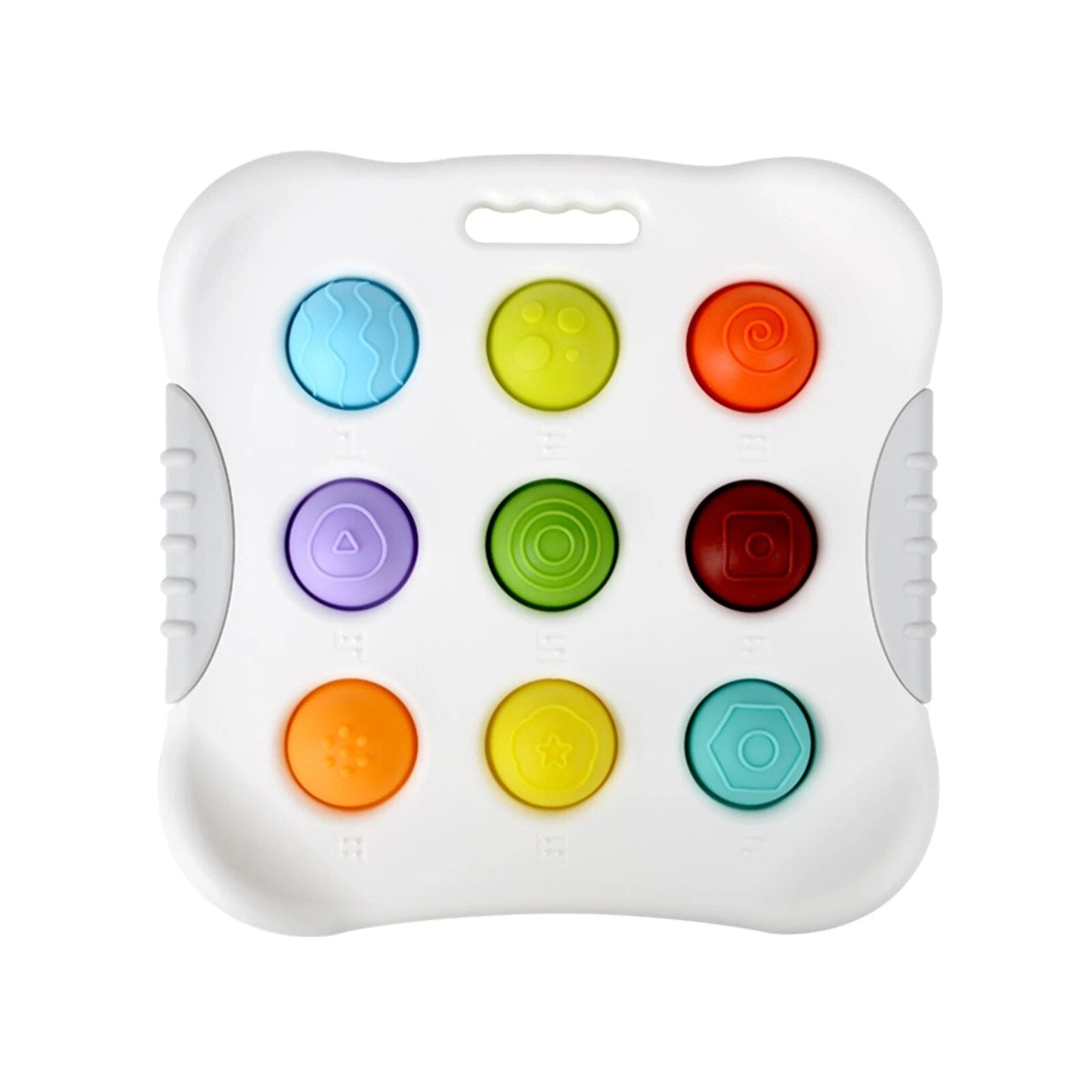 Colorful silicone pop fidget toy for kids, aiding sensory development & stress relief
