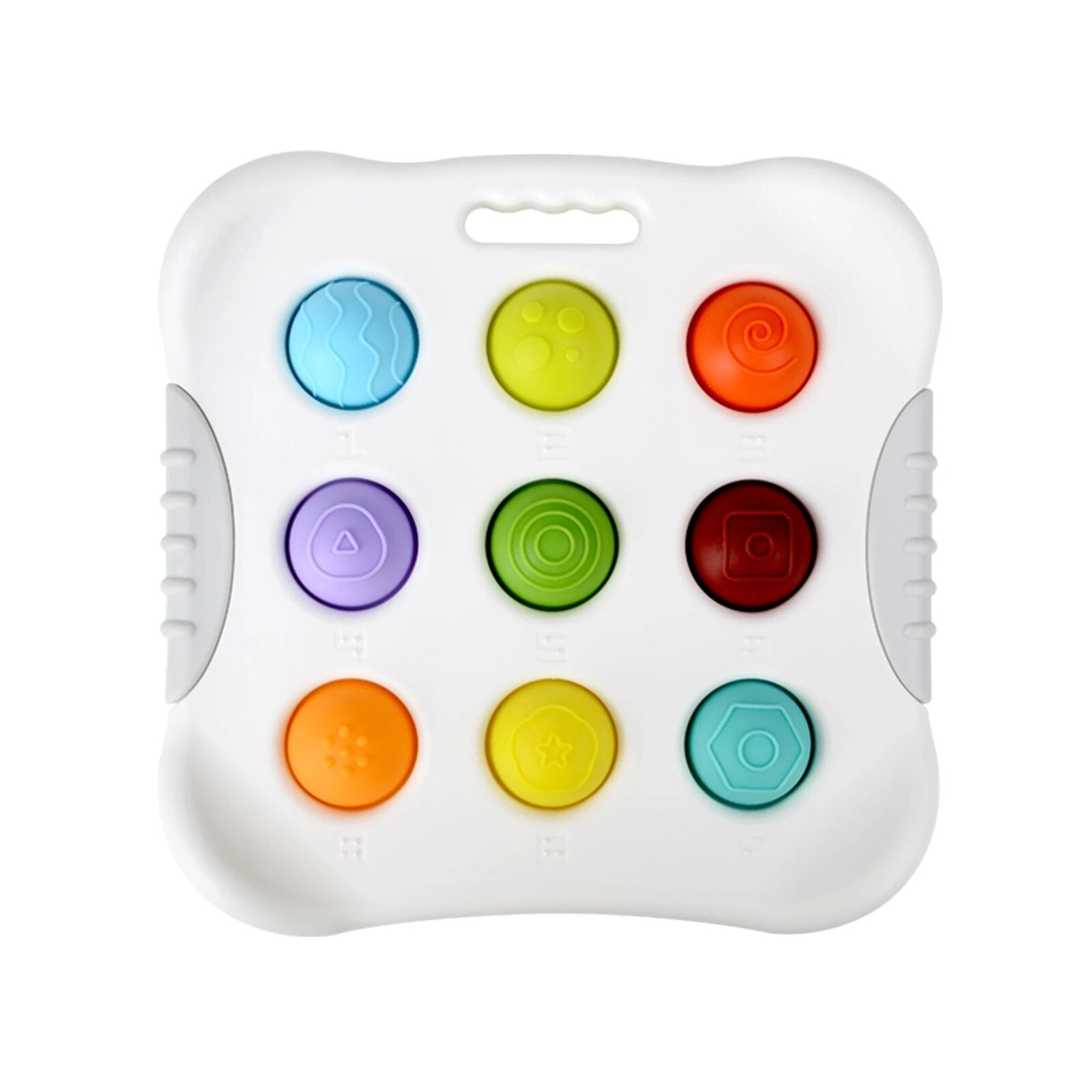 Colorful silicone pop fidget toy for kids, aiding sensory development & stress relief