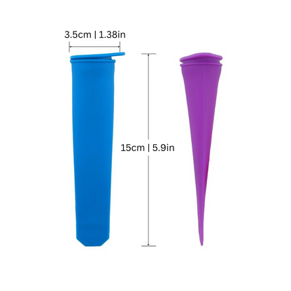 Reusable silicone popsicle molds with handles, designed for kids to enjoy making healthy frozen snacks outdoors.