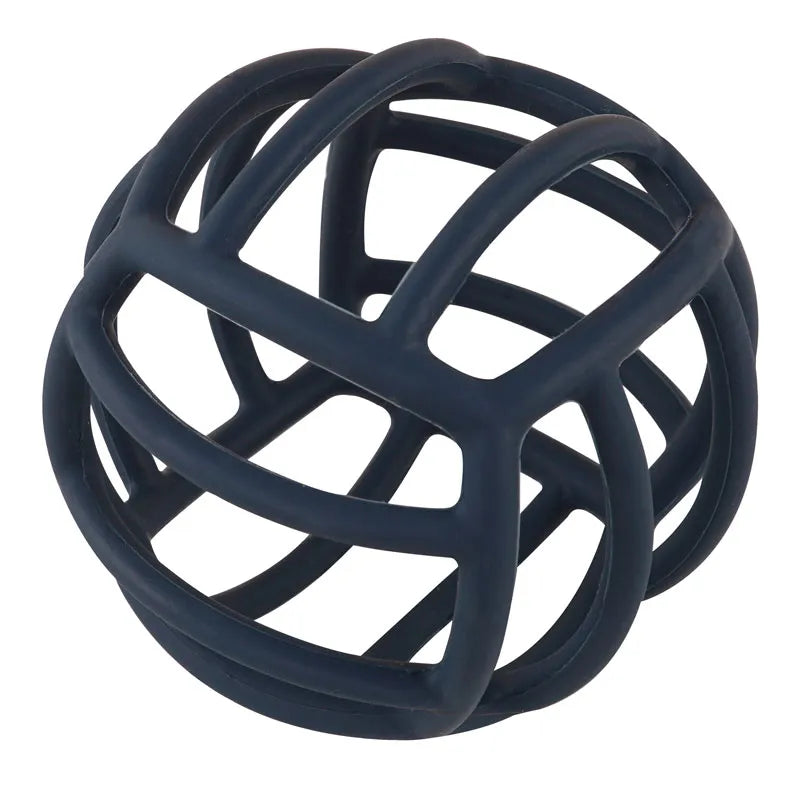 Ergonomic silicone teether ball, easy for small hands to hold, provides effective gum relief.