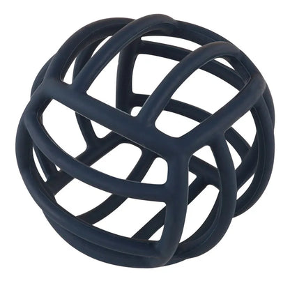 Ergonomic silicone teether ball, easy for small hands to hold, provides effective gum relief.