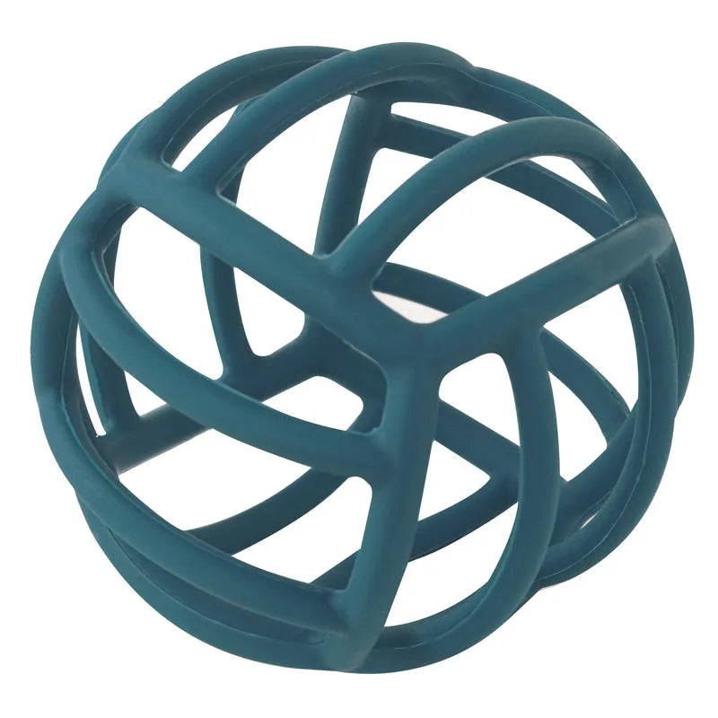 Baby essentials silicone teether ball, multi-textured for optimal gum soothing and sensory fun.