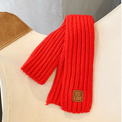 Vibrant soft knit tube scarf for kids, suitable for boys and girls, an essential winter accessory.