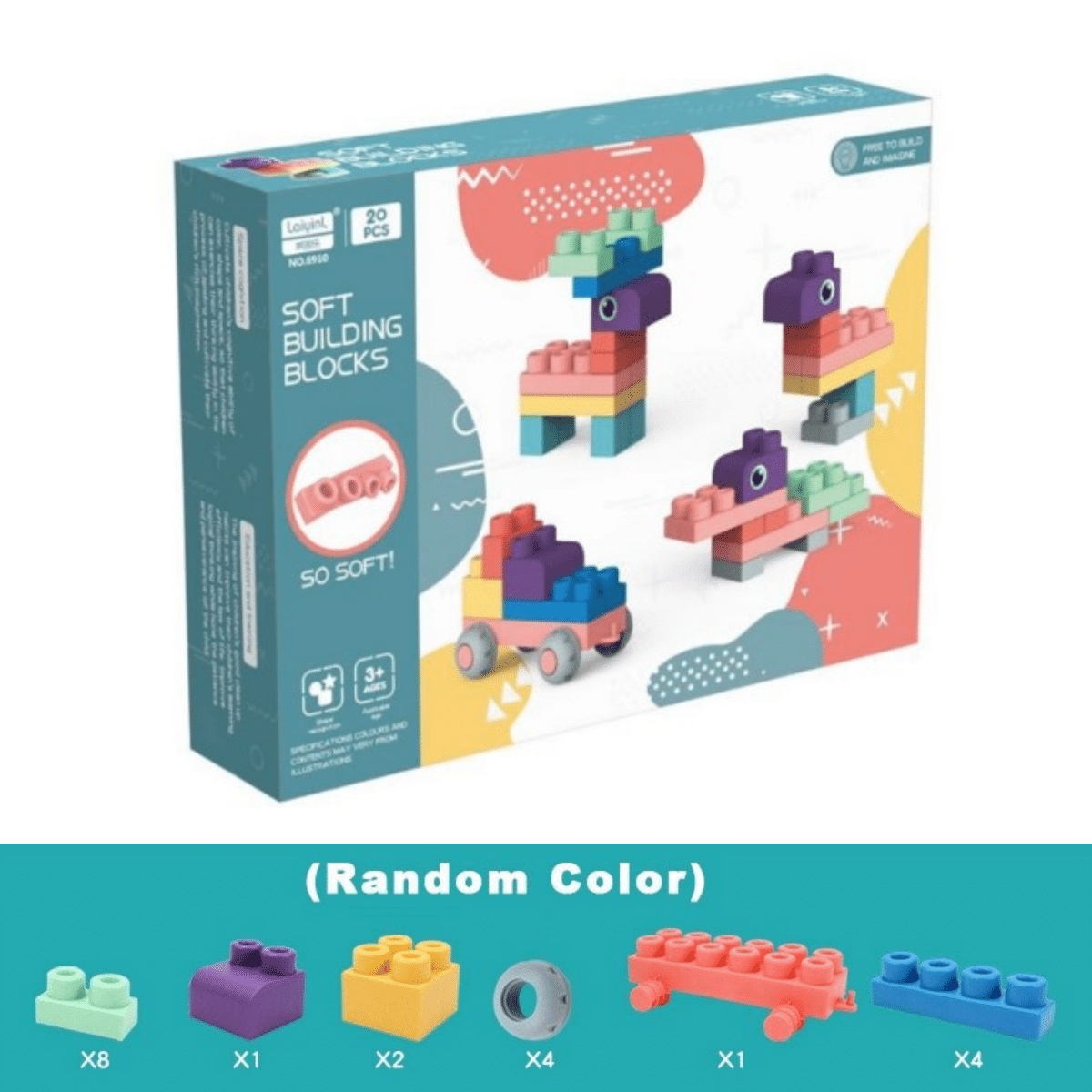 Assorted soft silicone baby blocks, ideal for toddler activities and early childhood development