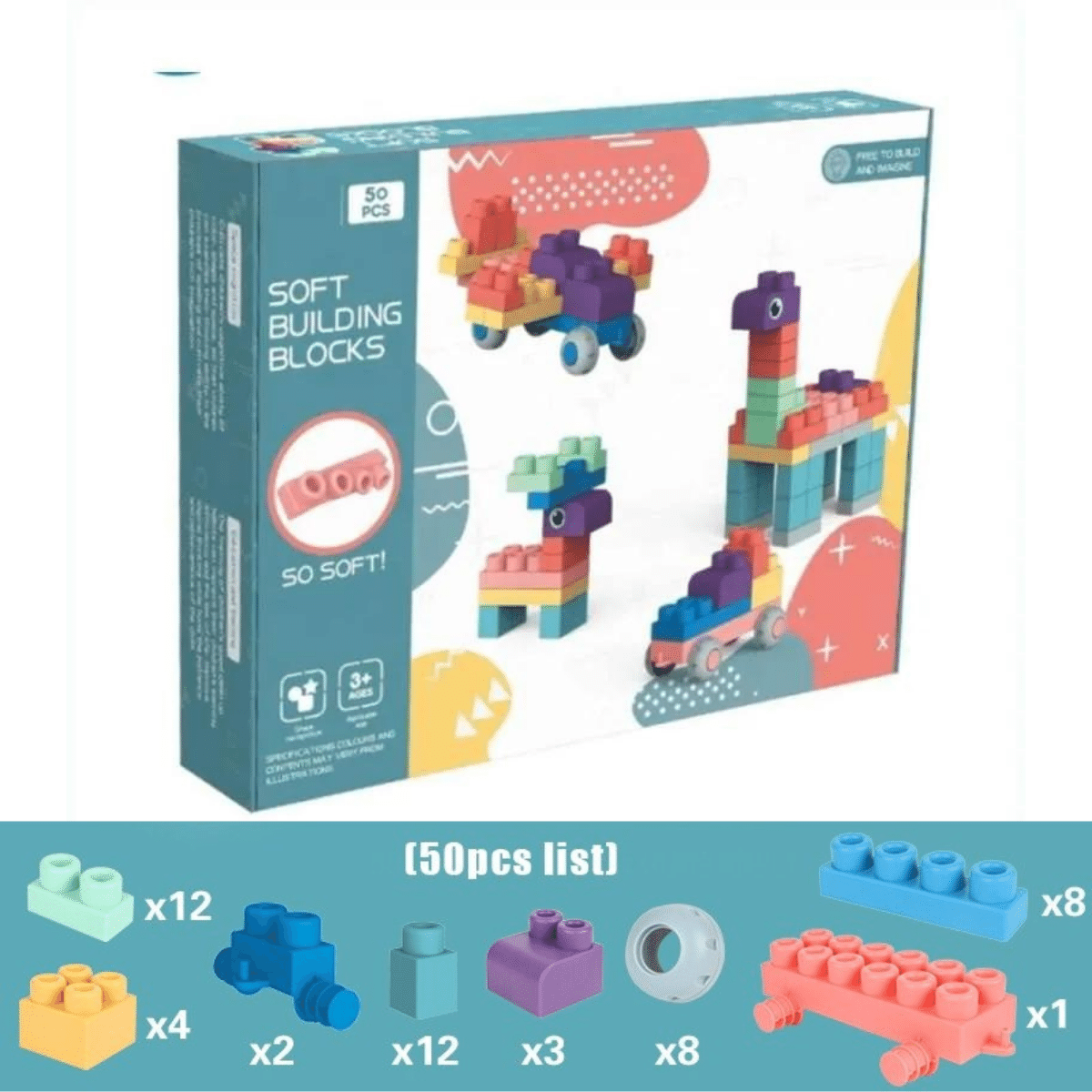 Dishwasher-safe silicone baby building blocks, durable and hygienic for endless playtime