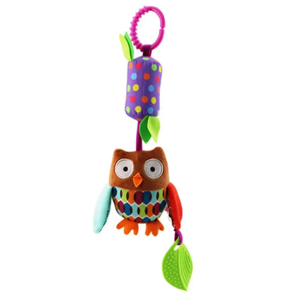 Soft baby crib hanging toy, a spiral design with charming animal figures to entertain and stimulate infants.